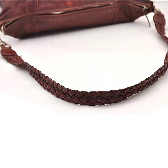 MGUCCI Leather Top Zip Overnight Travel Laptop Work Messenger Bag w/ Woven Strap - Picture 10 of 16